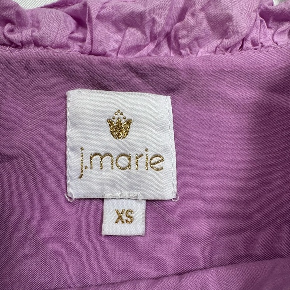 J. Marie Lavender Flutter Sleeve Embroidered Blouse - Picture 3 of 7